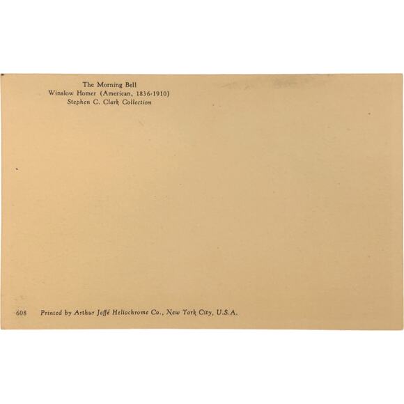 The Morning Bell by Winslow Homer - Vintage Fine Art Postcard - Picture 3 of 5